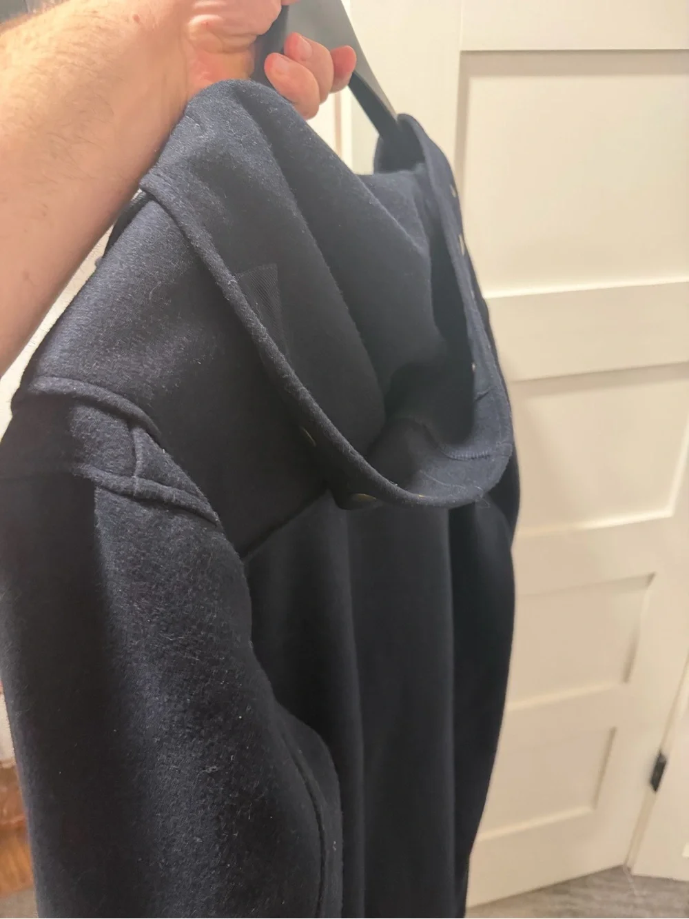 Men's Navy Toggle Duffle Coat with Hood